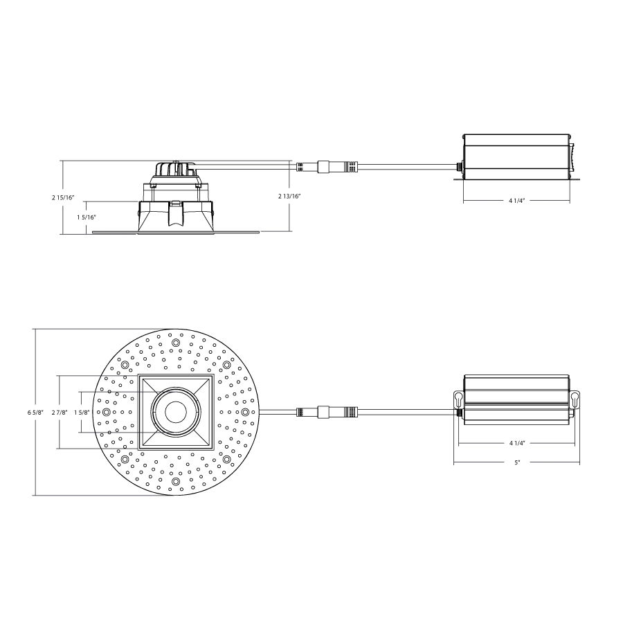 RAB - GR3STLRAB GR3STL 9W LED 3" Square Trimless Gimbaled Downlight Selectable CCT