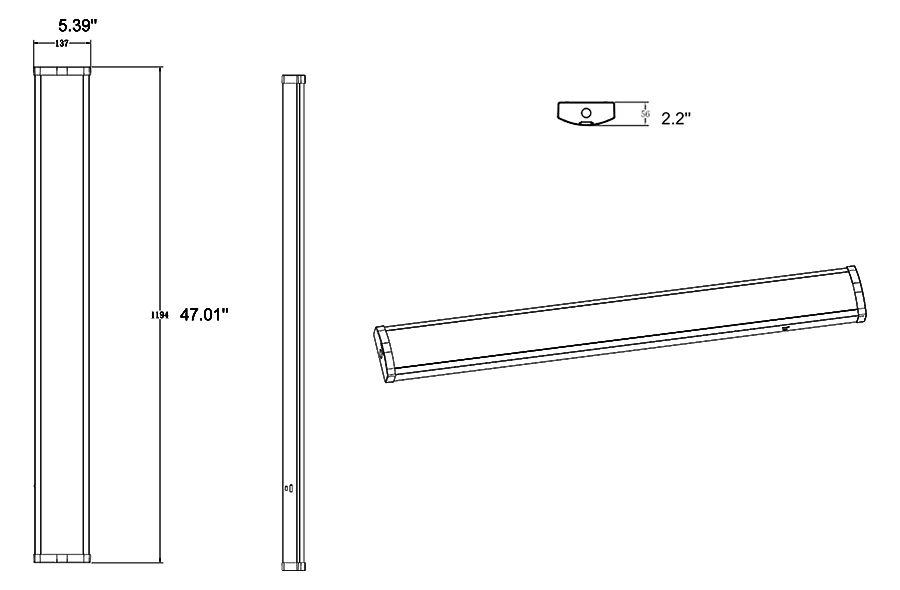 RAB - GUS17 - 4RAB GUS17 - 4 50W 4FT Stairwell Light Selectable Wattage/CCT