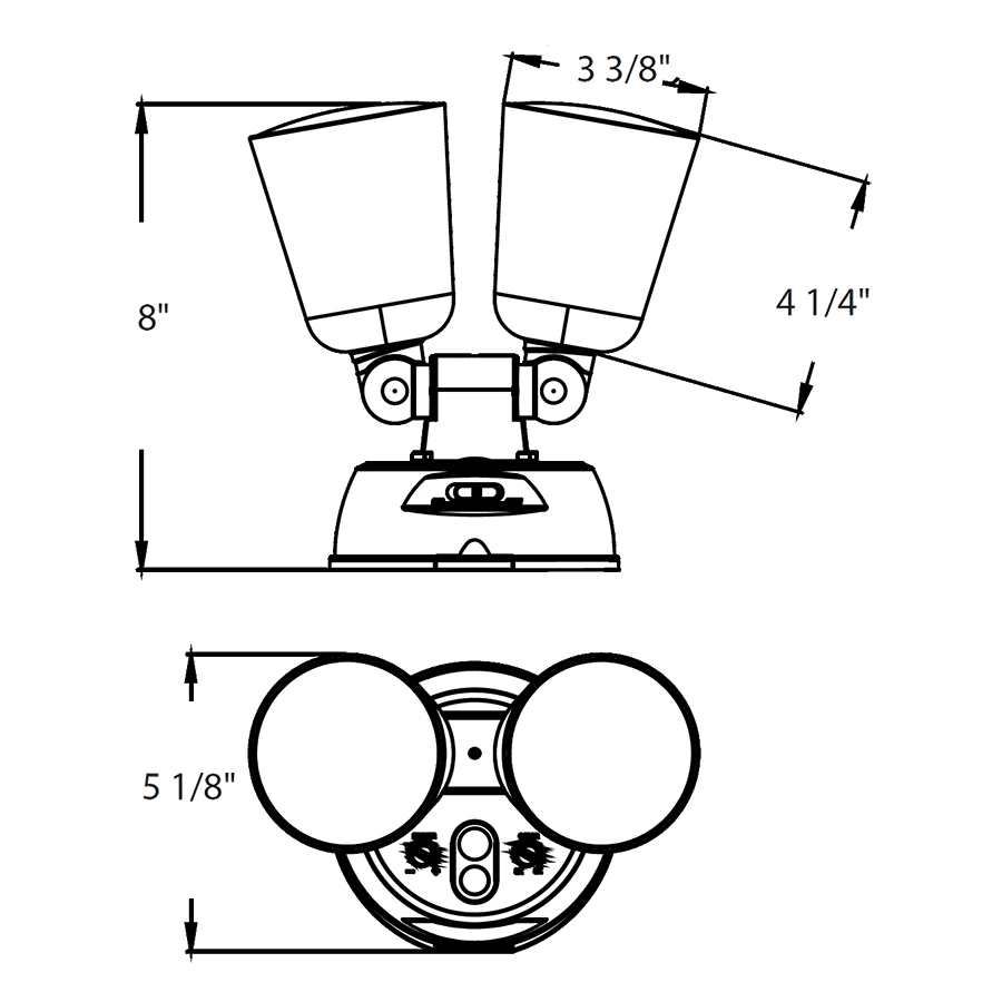 RAB - L2XWRAB L2X 20W LED Dual Head Security Light Selectable CCT