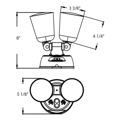 RAB - L2XWRAB L2X 20W LED Dual Head Security Light Selectable CCT