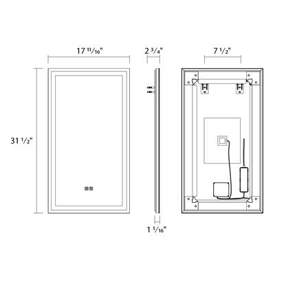 RAB-LM1832RAB LM1832 23W Defogging Lighted Mirror 18"X32"