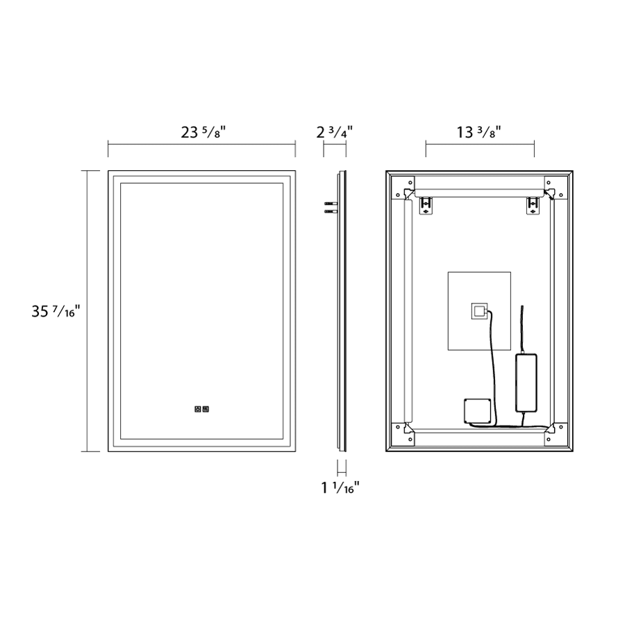 RAB-LM2436RAB LM2436 47W Defogging Lighted Mirror 24" X 36"