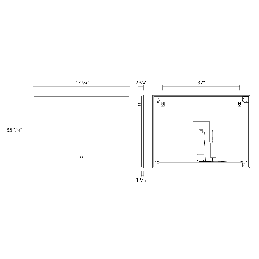 RAB-LM4836RAB LM4836 70W Defogging Lighted Mirror 48" X 36"