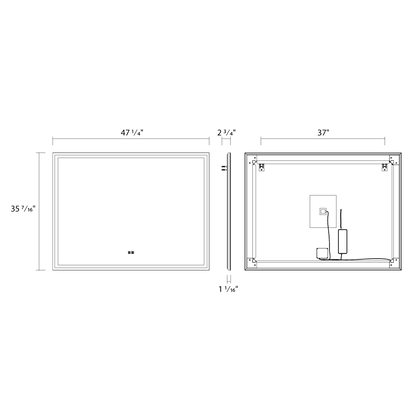 RAB-LM4836RAB LM4836 70W Defogging Lighted Mirror 48" X 36"