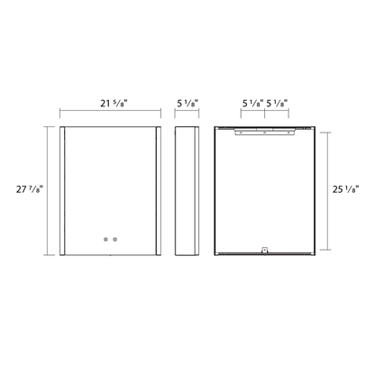 RAB-LMCB2028RAB LMCB2028 22W Defogging Lighted Mirror Cabinet 20" X 28"