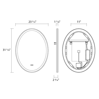 RAB-LME2432RAB LME2432 46W Defogging Lighted Mirror 24"X32"