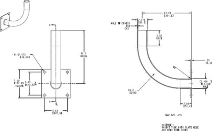 RAB - MCBRAB MCB Floodlight Curved Wall Mount Bracket