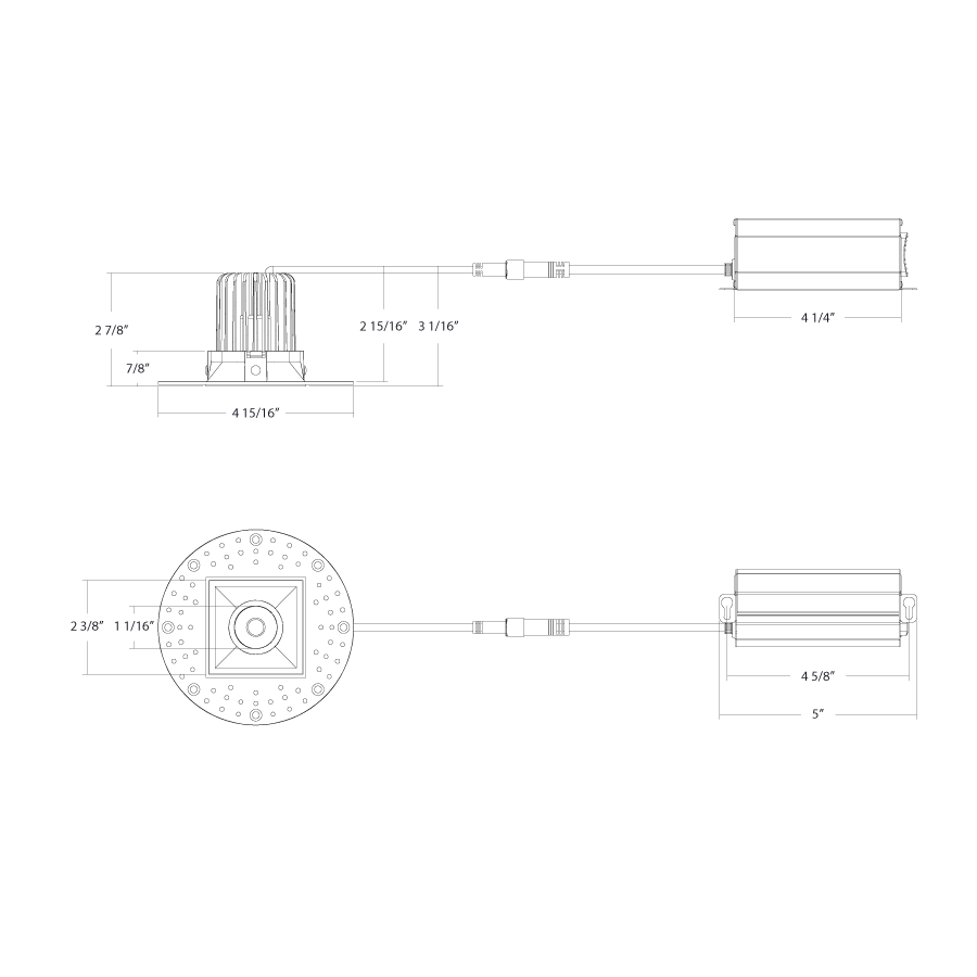 RAB - R2STLRAB R2STL 9W LED 2" Square Trimless Downlight Selectable CCT (Copy)