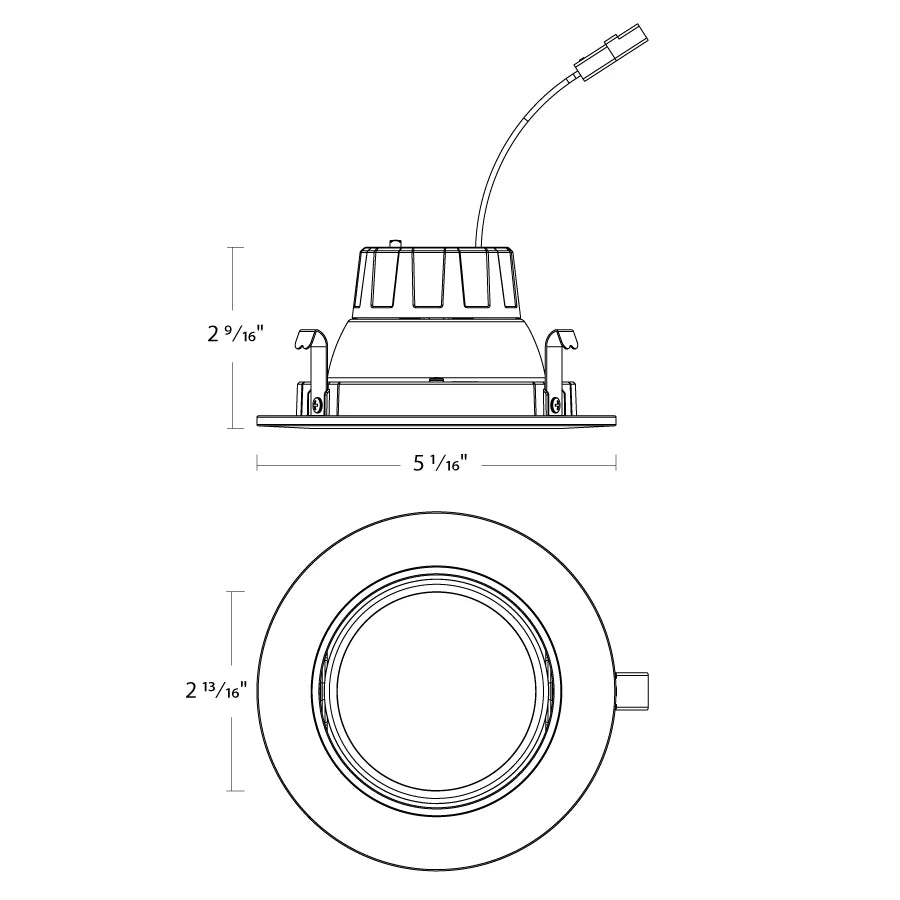 RAB-RA4R89FA120BSRAB RA4R89 8W LED 4" Round Retrofit Downlight Adjustable Gimbal Selectable CCT