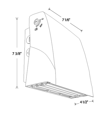 RAB-SLIM17FA30ADJRAB SLIM17FA30ADJ 30W LED Full Cutoff Adjustable Wallpack Selectable CCT