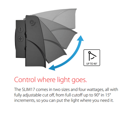 RAB-SLIM17FA80ADJRAB SLIM17FA80ADJ 80W LED Full Cutoff Adjustable Wallpack Selectable CCT