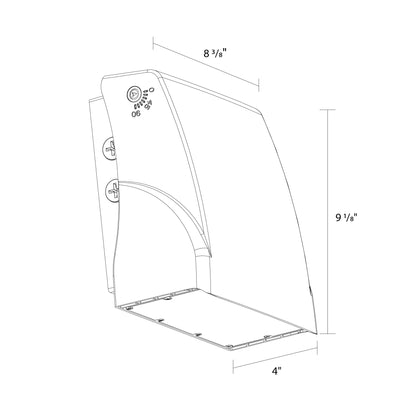 RAB-SLIM17FA80ADJRAB SLIM17FA80ADJ 80W LED Full Cutoff Adjustable Wallpack Selectable CCT