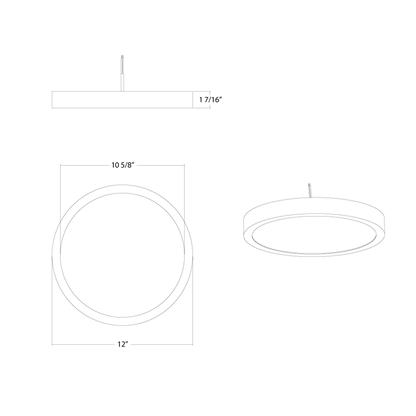 RAB-SUMO12/LCBRAB SUMO12/LCB 24W LED 12" Surface Mount Selectable CCT