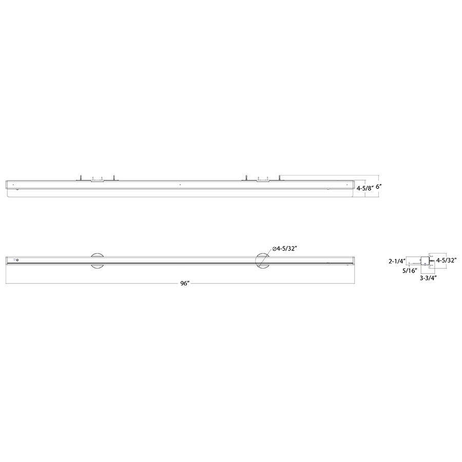 RAB - TOMO - 8WMRAB TOMO - 8WM 8FT 48W Linear Wall Mount Selectable CCT/Wattage