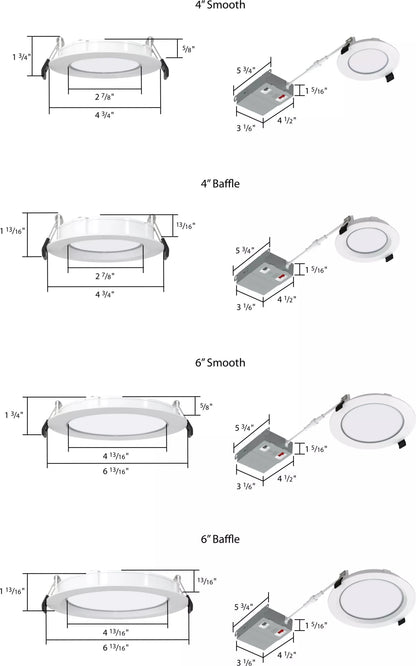 RAB-WFRX-6R/NLRAB WFRX - 6R/NL 6" 13W LED Wafer W/ Night Light Selectable CCT/Wattage + DTW