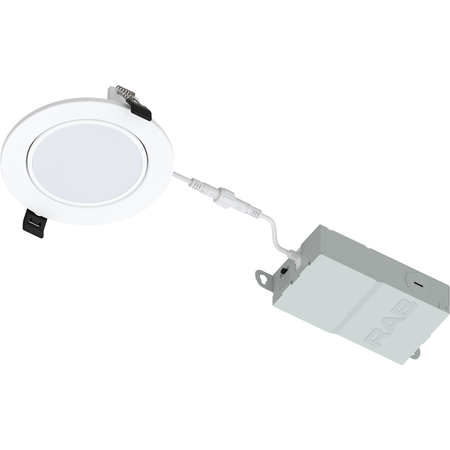RAB-WGF4RAB WGF4 8W 4" Floating Gimbal Wafer LED Downlight Selectable CCT
