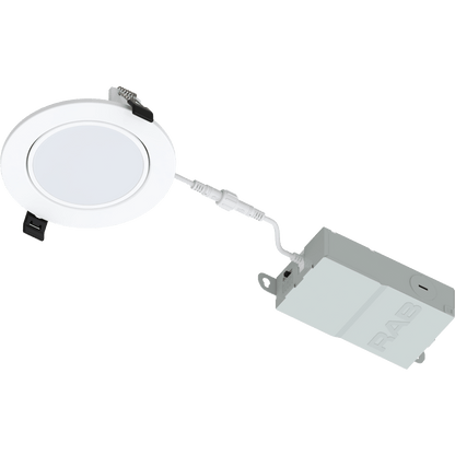 RAB-WGF4RAB WGF4 8W 4" Floating Gimbal Wafer LED Downlight Selectable CCT