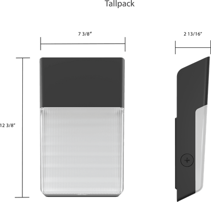 RAB - WPTWRAB WPT 40W Tall Wallpack Selectable Wattage + CCT + Photocell