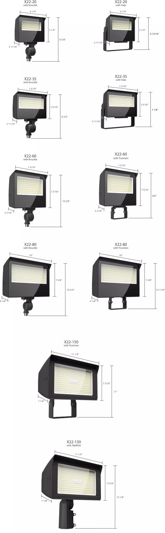 RAB - X22 - 80WRAB X22 - 80 80W LED Flood Light Selectable Wattage Color & Beam Angle