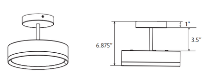 LBU - INV - 9 - CCT - 120 - WT - WT - F - STRayhil INOVA 9" 15W Stem Mount Selectable CCT