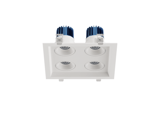 LBU-VOR25-4HS-14-CCTRayhil VOR25-4HS Vortex 2.5" 14W 4-Head Square Recessed LED Downlight Selectable CCT