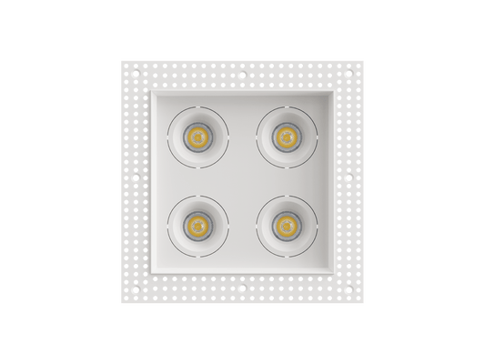 LBU-VOR25TMS-4HS-14-CCTRayhil VOR25TMS-4HS Vortex 2.5" 14W Trimless 4-Head Square Recessed LED Downlight Selectable CCT