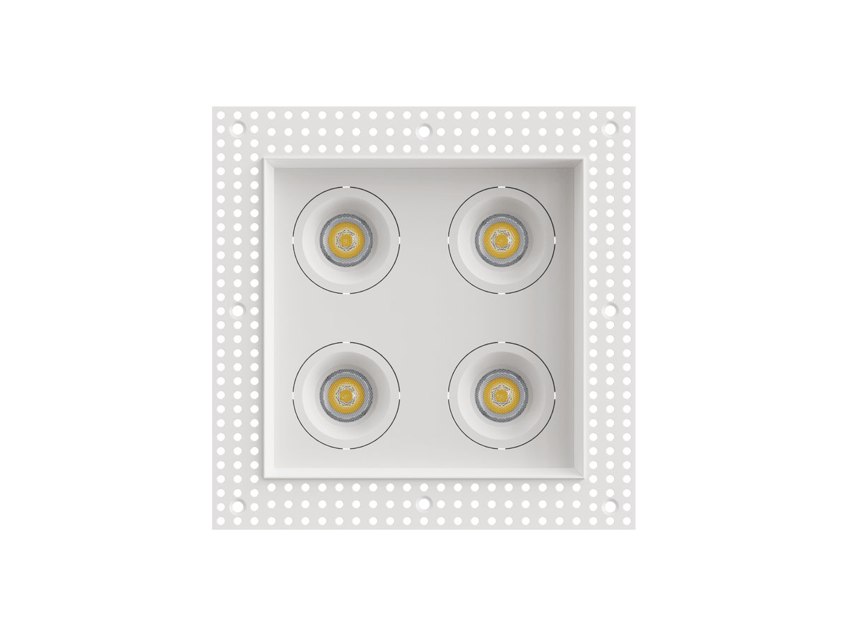 LBU-VOR25TMS-4HS-9-CCTRayhil VOR25TMS-4HS Vortex 2.5" 9W Trimless 4-Head Square Recessed LED Downlight Selectable CCT