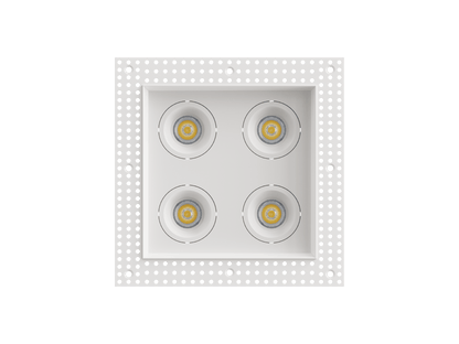 LBU-VOR25TMS-4HS-9-CCTRayhil VOR25TMS-4HS Vortex 2.5" 9W Trimless 4-Head Square Recessed LED Downlight Selectable CCT