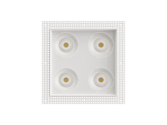 LBU-VOR35TMS-4HS-15-CCTRayhil VOR35TMS-4HS Vortex 3.5" 15W Trimless 4-Head Square Recessed LED Downlight Selectable CCT