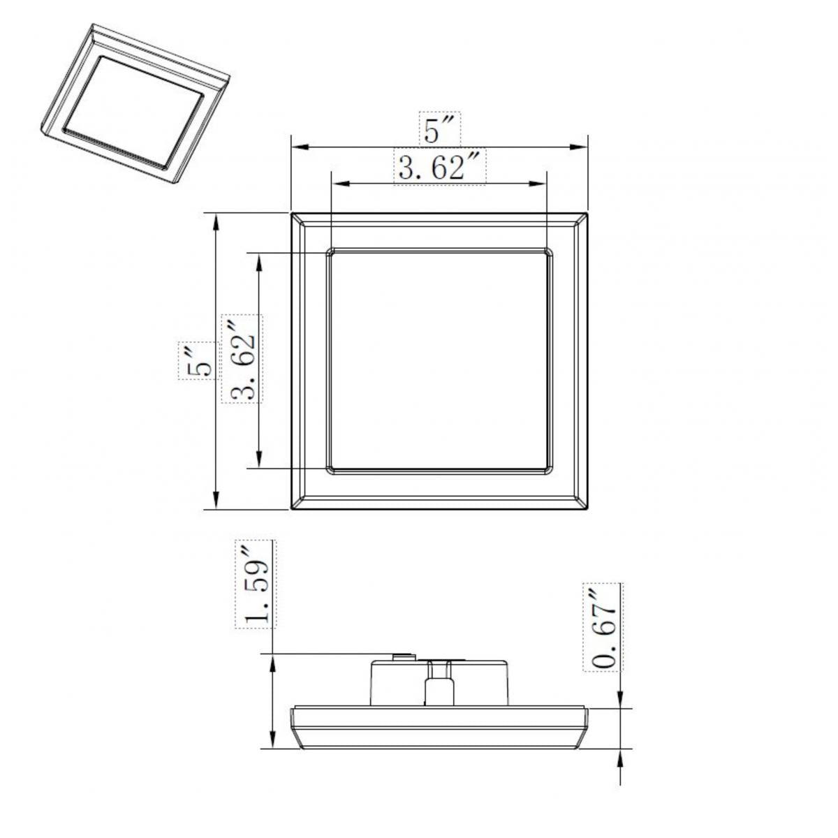 SATCO - 62 - 1704SATCO 62 - 1704 9W LED 5" Square Surface Mount Selectable CCT