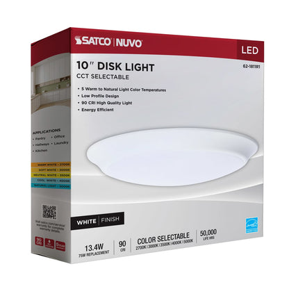 SATCO-62-1811R1SATCO 62 - 1811R1 13W 10" LED Disk Light Flush Selectable CCT