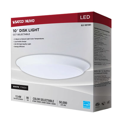 SATCO-62-1811R1SATCO 62 - 1811R1 13W 10" LED Disk Light Flush Selectable CCT