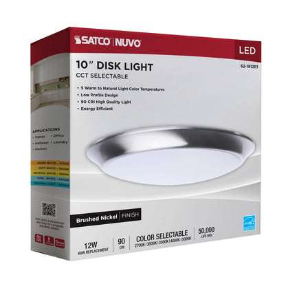 SATCO-62-1812R1SATCO 62 - 1812R1 12W 10" LED Disk Light Flush Selectable CCT