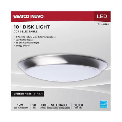 SATCO-62-1812R1SATCO 62 - 1812R1 12W 10" LED Disk Light Flush Selectable CCT