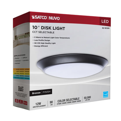 SATCO-62-1813R1SATCO 62 - 1813R1 12W 10" LED Disk Light Flush Selectable CCT