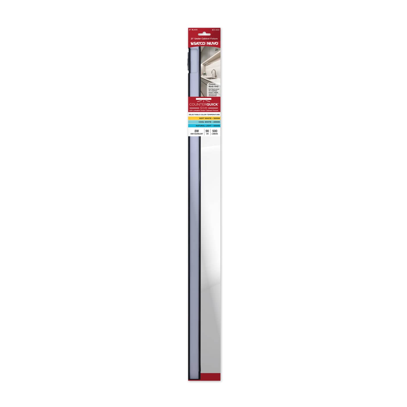 SATCO-63-453SATCO 63 - 453 21" 8W LED Undercabinet Selectable CCT 120V Black