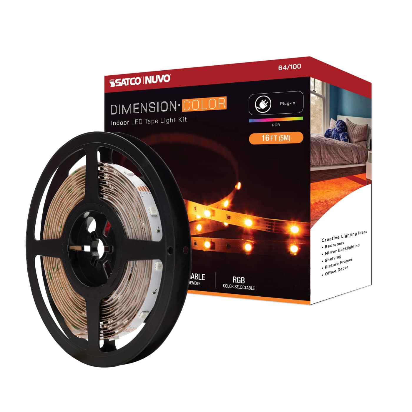 SATCO-64-100Satco 64 - 100 Dimension 16FT 1W/FT RGB Tape Light Kit