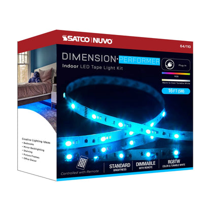 SATCO-64-110Satco 64 - 110 Dimension 16FT 1W/FT RGBTW Tape Light Kit