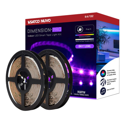 SATCO-64-132Satco 64 - 132 Dimension Pro 64FT 1W/FT RGBTW Tape Light Kit Bluetooth