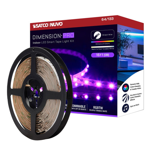 SATCO-64-133Satco 64-133 Dimension Pro 16FT Hi-Output RGBTW Tape Light Kit Bluetooth
