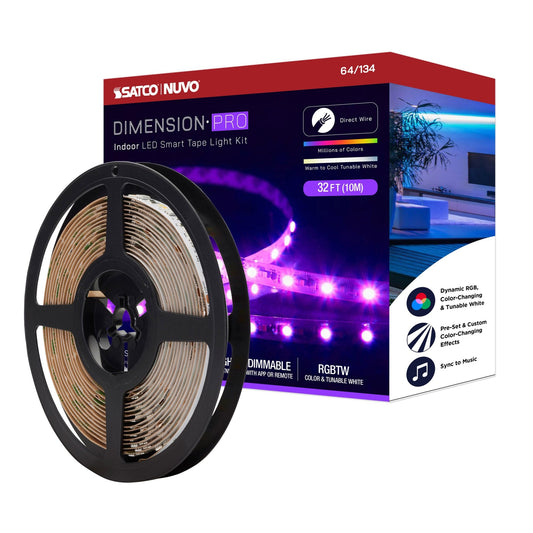 SATCO-64-134Satco 64-134 Dimension Pro 32FT Hi-Output RGBTW Tape Light Kit Bluetooth