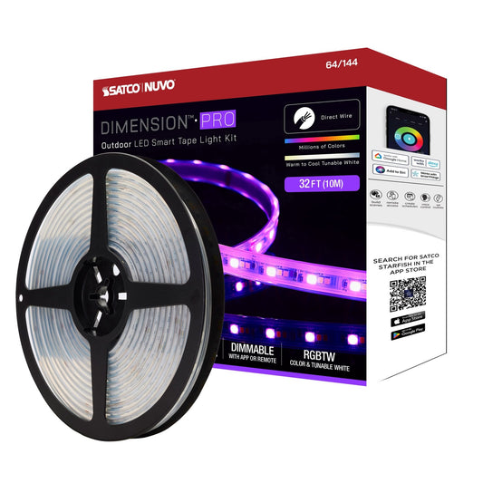 SATCO-64-144Satco 64-144 Dimension Pro 32FT Hi-Output RGBTW Tape Light Kit IP65 Bluetooth