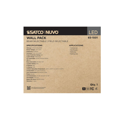 SATCO-65-1501SATCO 65 - 1501 120W LED Wallpack Selectable CCT + Wattage + Beam Angle