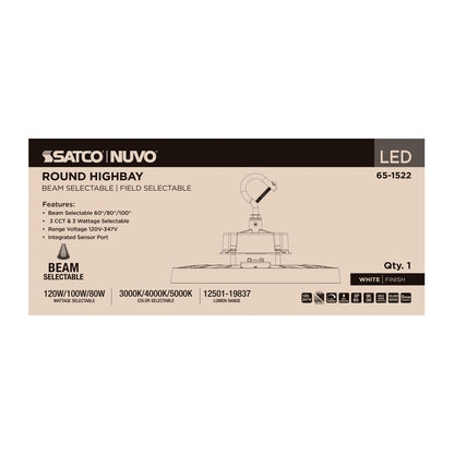 SATCO-65-1522Satco 65 - 1522 120W UFO High Bay Selectable Wattage + CCT + Beam Angle