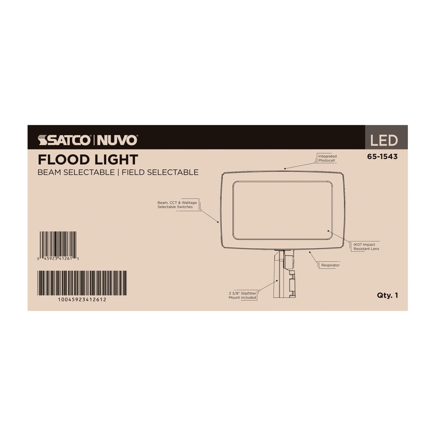 SATCO-65-1543SATCO 65 - 1543 300W LED Flood Light Selectable CCT/Wattage/Beam Angle