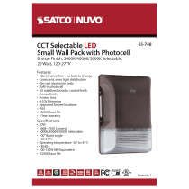 SATCO-65-748SATCO 65 - 748 20W Wall Pack Selectable CCT + Photocell