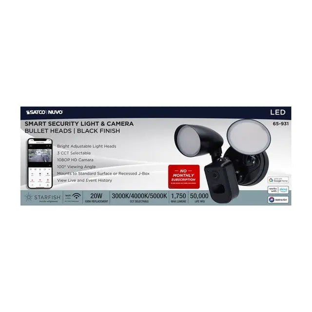 SATCO-65-931Satco 65 - 931 20W Smart LED Bullet Head Security Light Selectable CCT