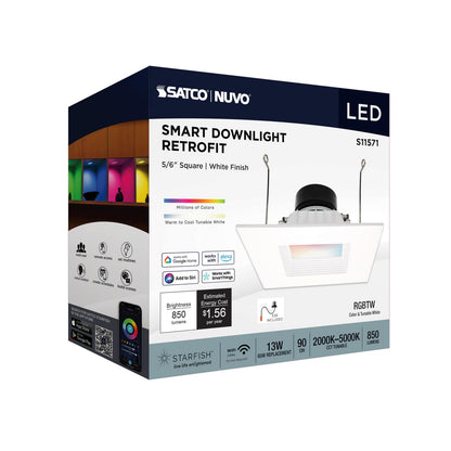 SATCO-S11571SATCO S11571 6" 13W LED Square Retrofit Selectable CCT/RGBW