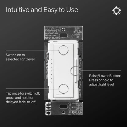Lutron MA-PRO-SW Maestro PRO LED+ Dimmer Switch, Snow