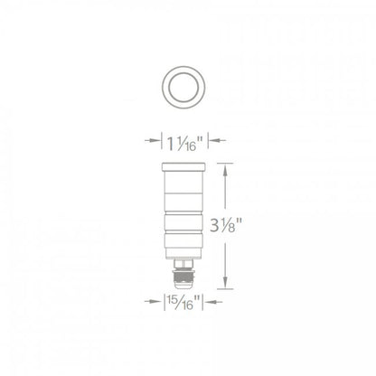 WAC - 1011 - 27SSWAC 1011 1″ 2W LED Inground Recessed Round Slim 12V